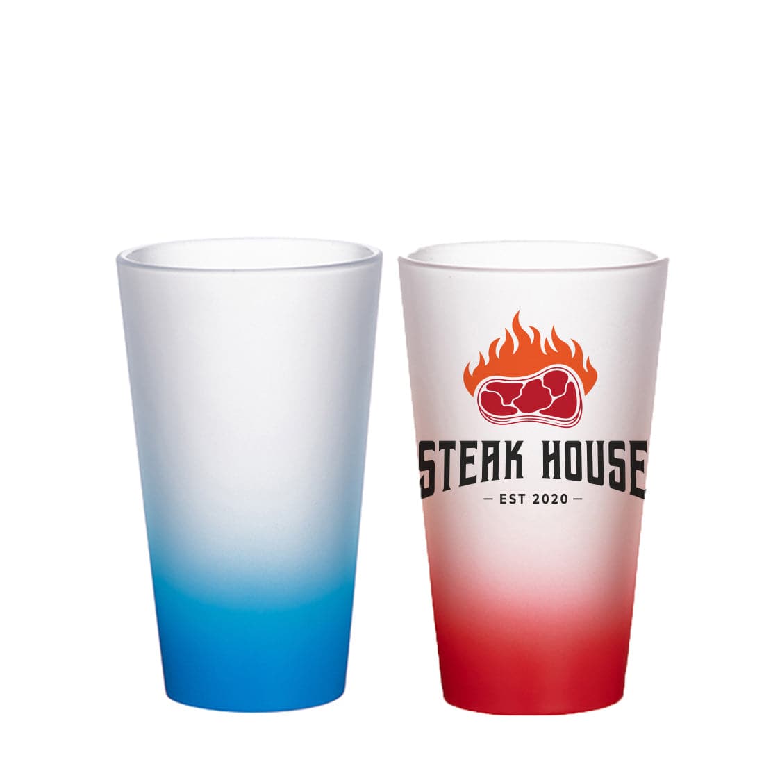 17 oz Sublimation Frosted Gradient Glass Mug - Pack of 6